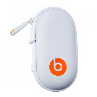 Beats by Dr. Dre Earbud & Earphone Hard Neoprene Zippered Case Pouch - White Orange