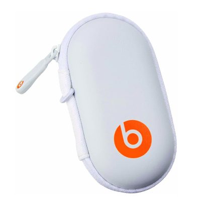Beats by Dr. Dre Earbud & Earphone Hard Neoprene Zippered Case Pouch - White Orange - Image 6
