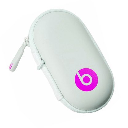 Beats by Dr. Dre Earbud & Earphone Hard Neoprene Zippered Case Pouch - White Pink - Image 4