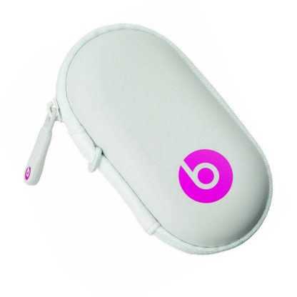 Beats by Dr. Dre Earbud & Earphone Hard Neoprene Zippered Case Pouch - White Pink - Image 7