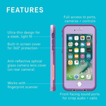 LifeProof iPhone SE (2nd gen - 2020) and iPhone 8/7 (NOT PLUS) FRĒ Series Case - NIGHT LITE (BLACK/LIME), waterproof IP68, built-in screen protector, port cover protection, snaps to MagSafe - Image 7