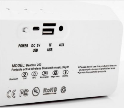 BeatBox Portable Wireless Bluetooth Speaker with NFC - White - Image 6