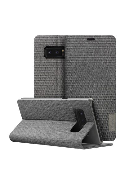 LAUT - APEX Knit Folio Case for Galaxy Note8, Versatile Folding Stand & 360° Protection - Granite