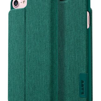 LAUT - APEX Knit Folio Case for iPhone 8/7/6/SE Internal Credit Card/ ID Card Wallet Slots and 360° Protection - Jade