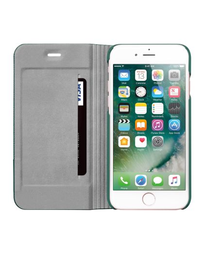 LAUT - APEX Knit Folio Case for iPhone 8/7/6/SE Internal Credit Card/ ID Card Wallet Slots and 360° Protection - Jade - Image 6