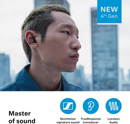 Sennheiser MOMENTUM True Wireless 4 Smart Earbuds with Bluetooth 5.4, Crystal-Clear Sound, Comfortable Design, 30-Hour Battery Life, Adaptive ANC, LE Audio and Auracast - White - Image 7