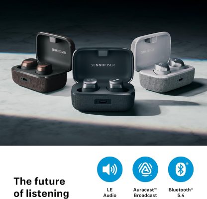 Sennheiser MOMENTUM True Wireless 4 Smart Earbuds with Bluetooth 5.4, Crystal-Clear Sound, Comfortable Design, 30-Hour Battery Life, Adaptive ANC, LE Audio and Auracast - White - Image 5