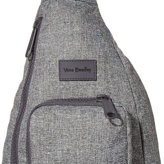 Vera Bradley Women's Recycled Lighten Up Reactive Mini Sling Backpack, Gray Heather, One Size