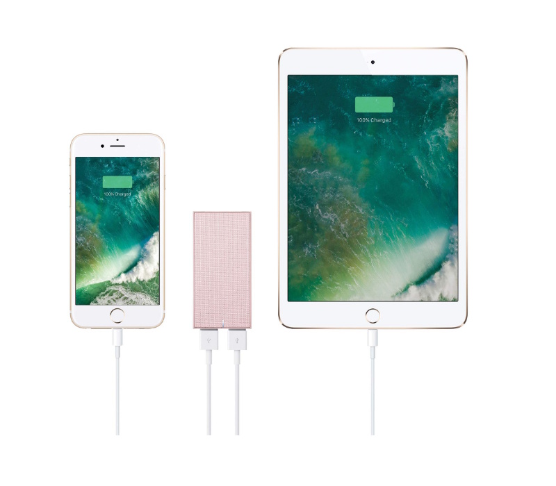 Native Union Smart Charger - Slim 2-Port Foldable USB-A Universal Wall Charger with Smart IC Technology - Quick Charging for iPhone, iPad, Smartphones and Tablets (Rose/Fabric) - Image 4