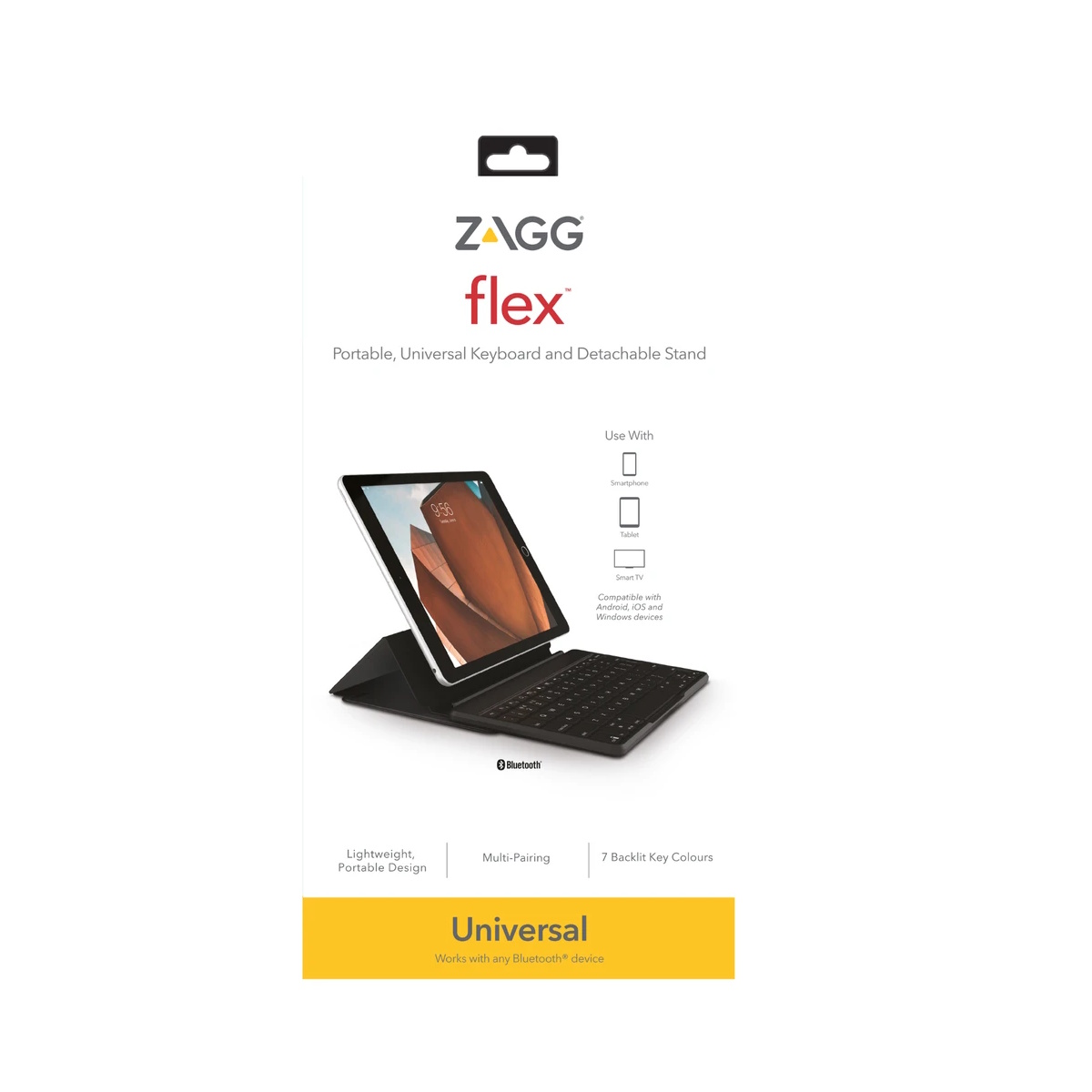 ZAGG Flex Portable, Universal Keyboard and Detachable Stand for Devices up to 12" Black - Image 20